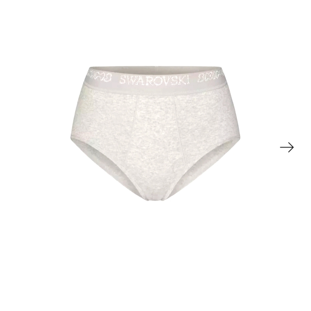 SKIMS x Swarovski stretch-cotton briefs wear under North Face x skims